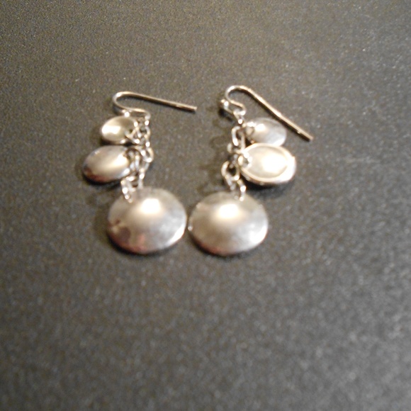 Two Pair Silver Dangle Earrings - Picture 4 of 6